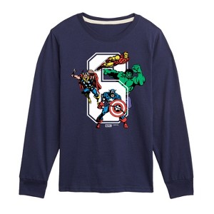 Boys' - Marvel - Avengers Birthday 6 Long Sleeve Graphic T-Shirt - 1 of 4