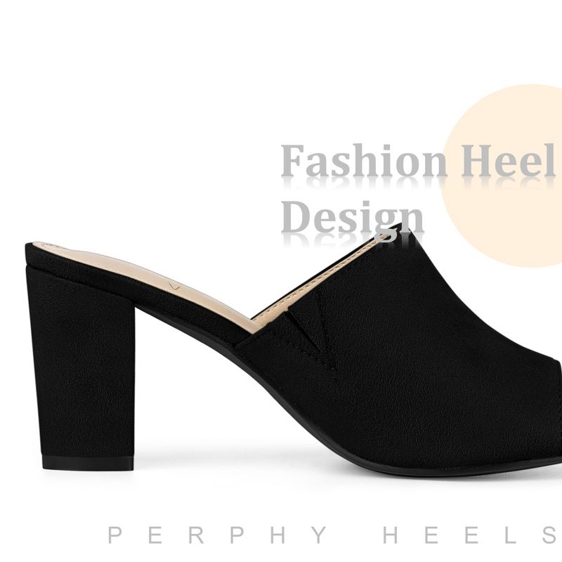 Perphy Women Slip on Chunky Heels Mules Slide Sandals, 5 of 7