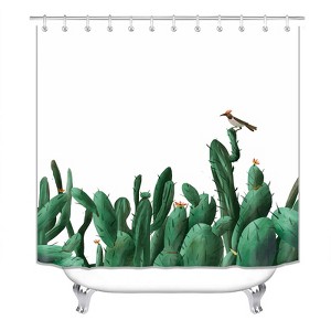 Bird Standing On Cactus Shower Curtains for Bathroom Waterproof Fabric Bath Curtain Durable Soft Stylish Bathroom Decor 72x72 Inch - 1 of 1