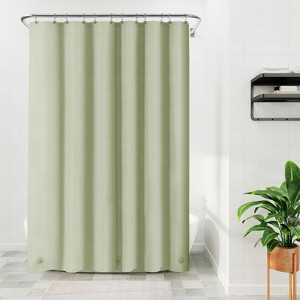 GoodGram The Clean Home Collection Heavy Duty Odorless & Non-Toxic Sage Green Colored PEVA Shower Curtain Liner - 1 of 3