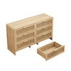 SKRAN 51.18'' 6-Drawers, Boho Farmhouse Closet Organizer, Wooden Rattan Dresser with Metal Handles for Bedroom, Living Room - 4 of 4