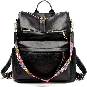 DOMETOUR PU Leather Backpack For Women Convertible Ladies Fashion Casual Large School Shoulder Bags - 1 of 4