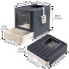 LunaLulinlk black Large cat litter box with lid, including cat litter scoop, closed cat litter box - 3 of 4