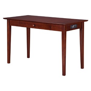 Writing Desk Shaker Style USB Charger Walnut - AFI: Home Office Furniture, Built-In Charging, Solid Hardwood - 1 of 4