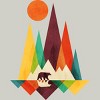 Men's Design By Humans Mountain Bear By radiomode T-Shirt - 2 of 3