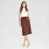 Women's Faux Suede Drawstring Midi A-Line Skirt - A New Day™ - 4 of 4