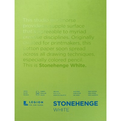 Stonehenge Paper Pad 9"X12" 15 Sheets/Pkg-White 90lb