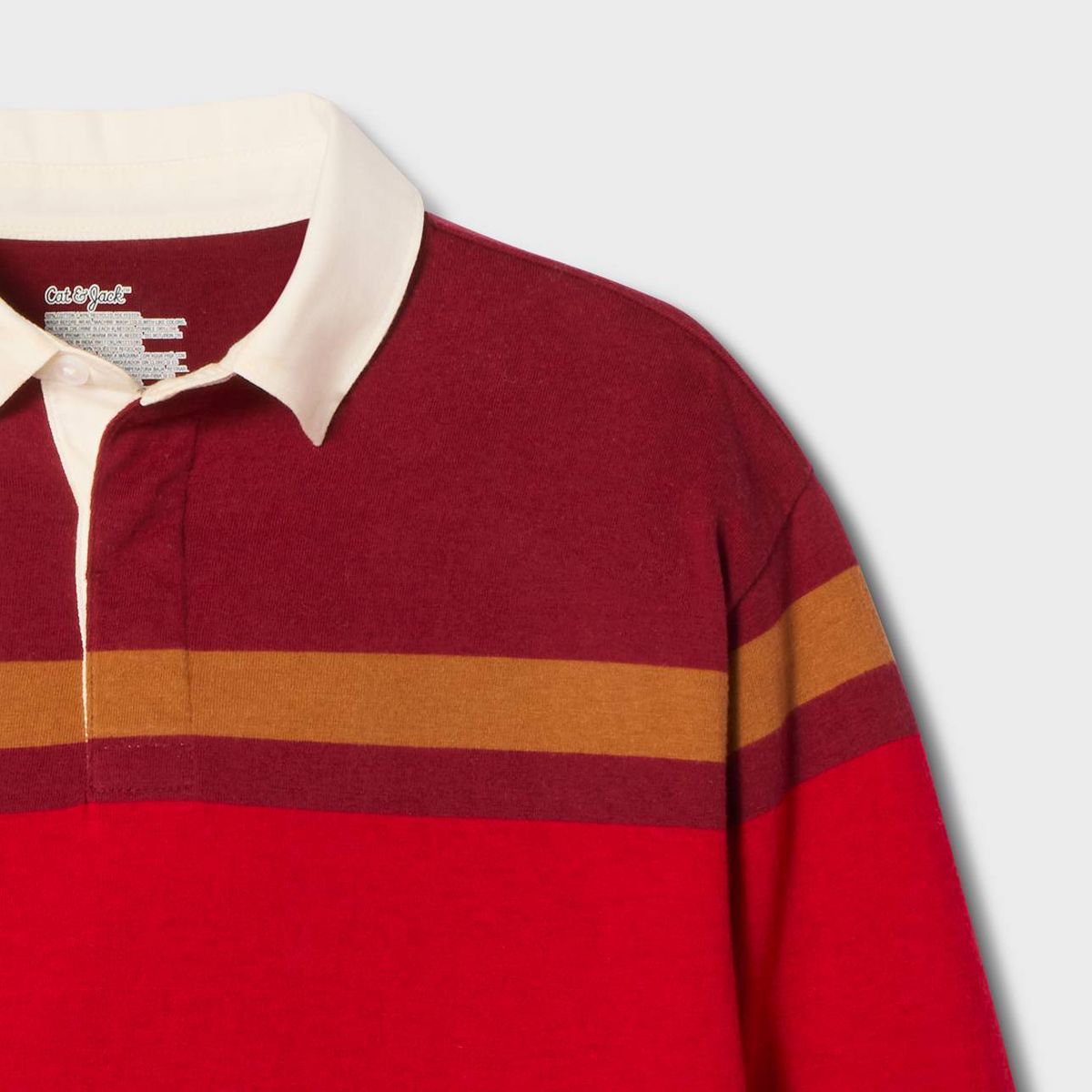 Boys' Long Sleeve Relaxed Fit Striped Rugby Polo Shirt - Cat & Jack™ - thumbnail 9