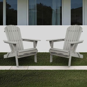 CAVINAS 2-Piece Premium Hemlock Wood Outdoor Folding  Adirondack Chair, Garden Outdoor Chair, Portable Chairs for Adults, Outdoor Folding Chairs - 1 of 4