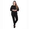 Memoi Women's Oversized Dropped Sleeve Top with Ribbed Cuff and Embroidery Limo - 2 of 4