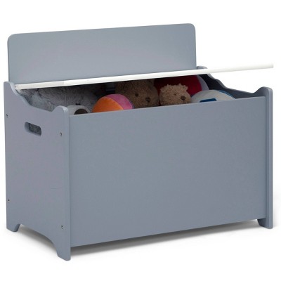Grey and White Modern Toy Box with Safety Lid
