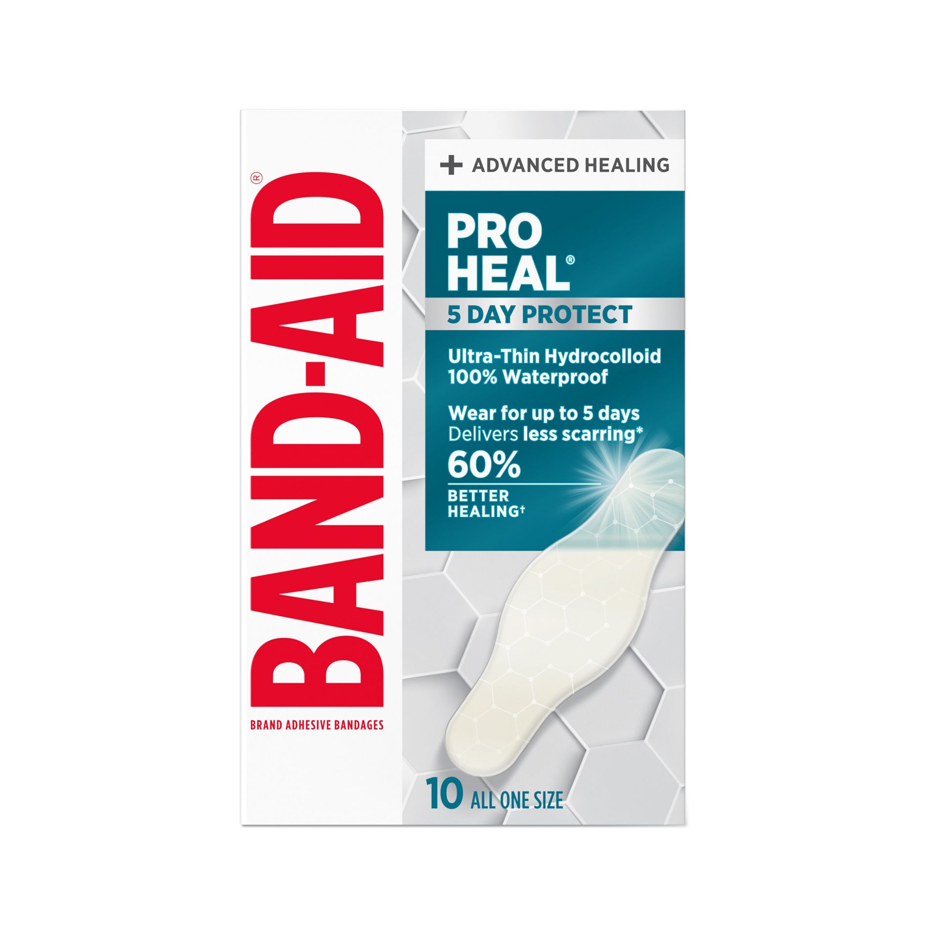 Band-Aid Brand Pro Heal 5 Day Protect Ultra-Thin Hydrocolloid Adhesive Bandages - Waterproof - 10ct
