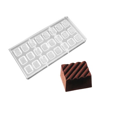 O'Creme Polycarbonate Chocolate Mold Ridged Rectangle, 24 Cavities