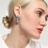 SOHI Women's Metallic Silver The Dented Bean Stud Earrings - 3 of 4