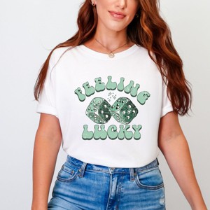 Simply Sage Market Green Dice Feeling Lucky Garment Dyed Tee - 1 of 4