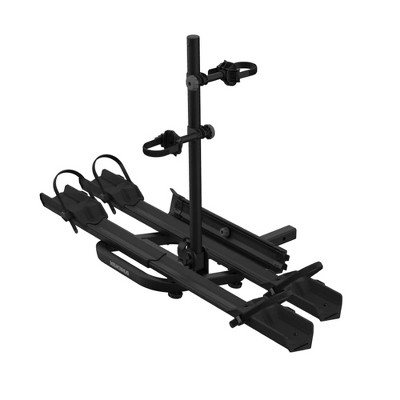 Yakima OnRamp LX 3 Position Dual Tray Hitch Bike Rack with Integrated Ramp, Wheel Straps, and Lock Loop for 2 Inch Hitch Receivers, Black