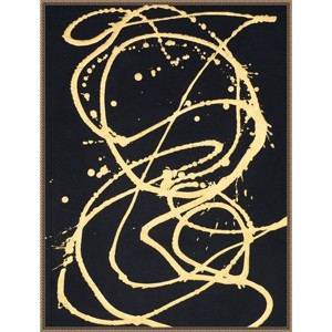 Amanti Art 32"x42" Gold Combo VI by Renee W. Stramel Framed Canvas Wall Art Print Bronze - : Modern Lithograph, Polystyrene Frame - 1 of 4