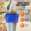 VEVOR Shopping Basket, Set of 12, 24L Durable Plastic Grocery Basket with Handle and Stand, 16.73 x 11.61 x 8.86 inch Portable Shop Basket, Blue - 3 of 4