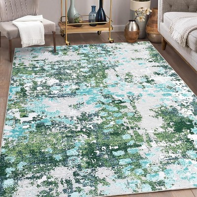Rug – Washable Modern Soft Low Pile Carpet, Non Slip, Stain Resistant for Bedroom, Farmhouse, Entryway, Dining Room