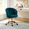 Belanda  Modern Velvet Task Chair with Golden Base and Tufted Back for Living Room and Office Room | KARAT HOME - 3 of 4