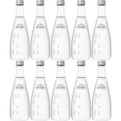 Evian Natural Spring Water - 11.2oz Glass Bottle (pack Of 10)