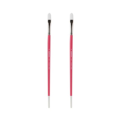 Creative Mark Pro White Soft Filament Acrylic Paint Brushes - Round  Sets of 2 - Versatile Synthetic Brushes for Acrylic Painting , Gouache, Oils &