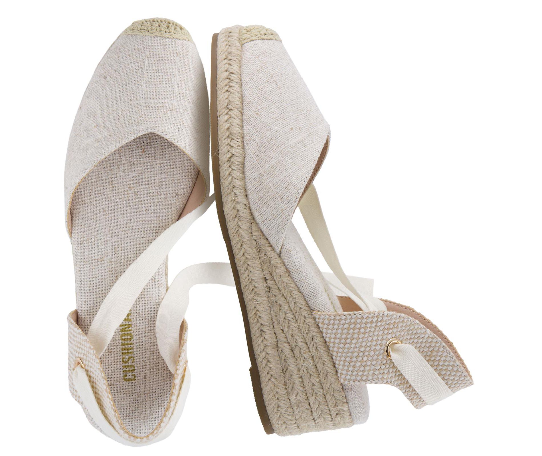 CUSHIONAIRE Bonita Platform Espadrille Wedge Sandals for Women, Closed Toe Lace Up Ankle Wrap Dressy Everyday Womens Heels