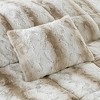 Sapphtopaz Bedding Comforter Set Soft Faux Fur Quilting Gradient Color Stripes Print 4 Piece Quilt Set with Pillow and Shams - 4 of 4