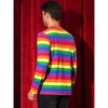 Lars Amadeus Men's Crew Neck Long Sleeves Casual Pullover Rainbow Striped T-Shirt - 3 of 4