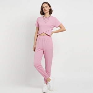 Woman 2-Piece Sleeveless High Rise Pants Set – Solid Viscose Stretch Cherie Code - 1 of 4