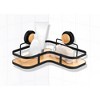 Popular Bath Popular Home Corner Basket with Suction Metal and Bamboo Black - 2 of 2