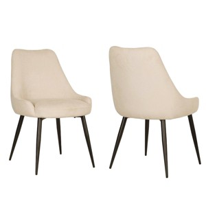 Brassex Set of 2 Skylar Dining Chairs Beige - 1 of 4
