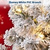 Artificial Christmas Tree with Warm White Lights, Realistic Flocked Material, with Metal Hinges and Foldable Base, for Home,Office Decoration - 3 of 4