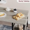 GustoWave Dining Table and Chairs, 2 Upholstered Chairs, with 3 Storage Shelves - 3 of 4