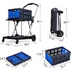 Collapsible Shopping Cart, Grocery Cart with Wheels and Removable Storage Crate, 2-Tier Portable Utility Cart for Home, Groceries, Supermarket - 3 of 4