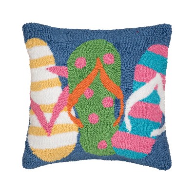 C&F Home Flip Flops Hooked Pillow