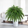 Aoibox Artificial Boston Fern Bush Set of 2 Large Faux Ferns for Indoor and Outdoor Decor, Perfect for Office and Living Room, 55 Branches Each - 4 of 4
