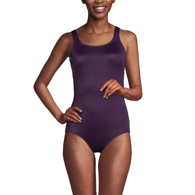 Lands' End Women's Chlorine Resistant Scoop Neck Soft Cup Tugless Sporty One Piece Swimsuit, 1 of 7