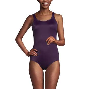 Lands' End Women's Mastectomy Chlorine Resistant Tugless One Piece Swimsuit Soft Cup