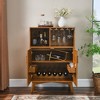 Lirago 15.75"D x 31.5"W x 45.5"H Brown Liquor Cabinet with Wine Rack  Glass Holder Rustic Storage Cabinet  Bar Cabinet - 4 of 4
