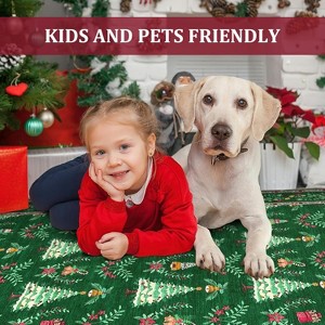 GustoWave Soft Low Pile Festive Washable Christmas Area Rug for Xmas Holiday Living Room Bedroom Decor, Green - 1 of 4