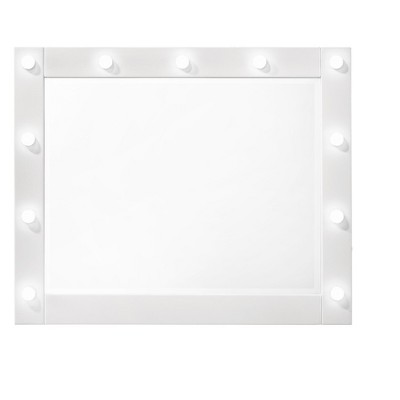 1pc Glam LED Lights in Frame Mirror Vanity Top Landscape Mirror White