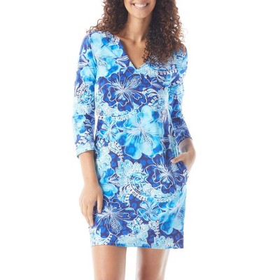 Beach House Style Quinn Split Neck Tunic Dress