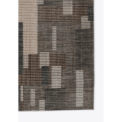 Gray Geometric Synthetic Rectangular Rug 118" x 94"