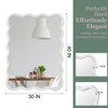 White 30"x40" Wavy Rectangle Solid Wood Frame Decorative Mirror,For Bedroom, Bathroom, Living Room, Entryway - 4 of 4