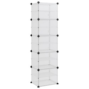 vidaXL Shoe Rack Transparent PP Plastic, Steel - 17.3" x 12.4" x 60.4" Transparent - 1 of 4