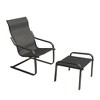 GlasFlength Patio Seating Sets Outdoor Bistro Set of 2 C Spring Motion Chair with Ottoman Quick Dry Textile, Gray, 24"*17.7"*37.6" - 2 of 4