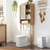 SinCiDo 68" High Natural Rattan Toilet Top Storage Cabinet, Modern Storage Cabinet w/ Sliding Door & Adjustable Shelf,Bathroom Space Saver,Natural Oak - 2 of 4