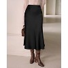 Cheetah Print Satin Midi Skirt - Women's High Waist A-Line Skirt with Elastic Waistband Black - 2 of 4