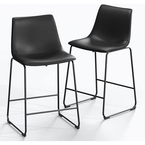 Dreama Retro Side Chair Dining Chair with Metal Legs for Kitchen, Living, Dining Room, Set of 2,The Pop Home - 1 of 4